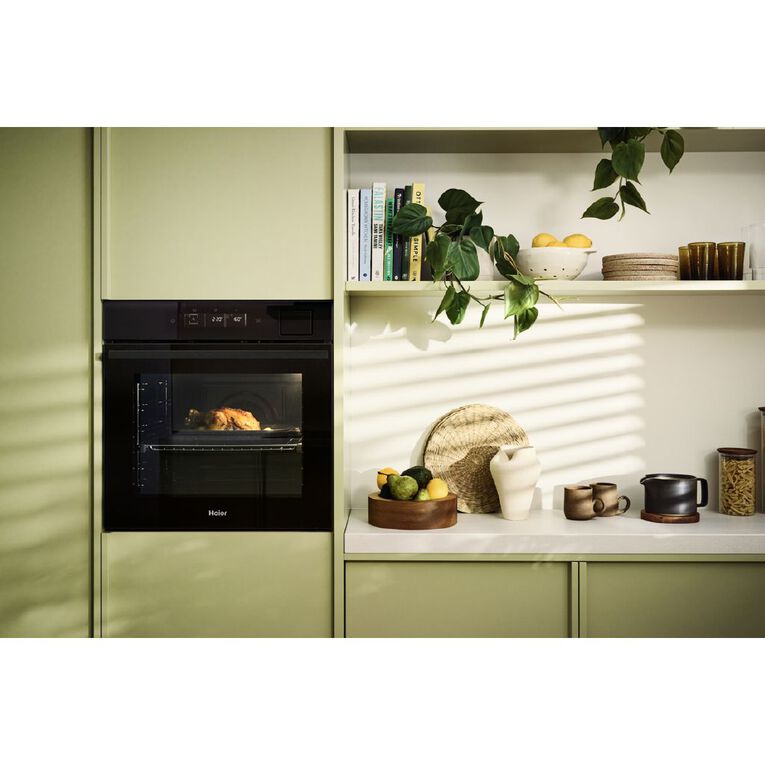 Haier 60cm 600 Series Built in Oven 16 Function Self Cleaning Air Fry Steam Assist Plus - Black, , hi-res