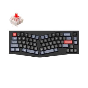 Keychron Q8 (Alice Layout) QMK Custom Mechanical Keyboard, Fully Assembled Knob, Gateron G Pro Red Switch - Carbon Black