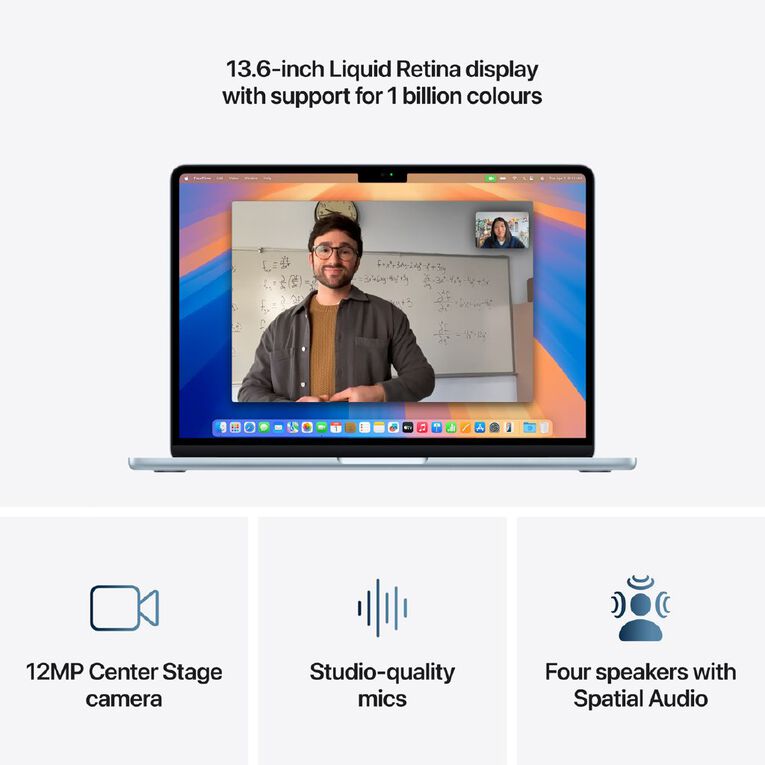 Apple MacBook Air 13-inch with M4 Chip 16GB/256GB 10 Core CPU 8 Core GPU - Sky Blue, , hi-res