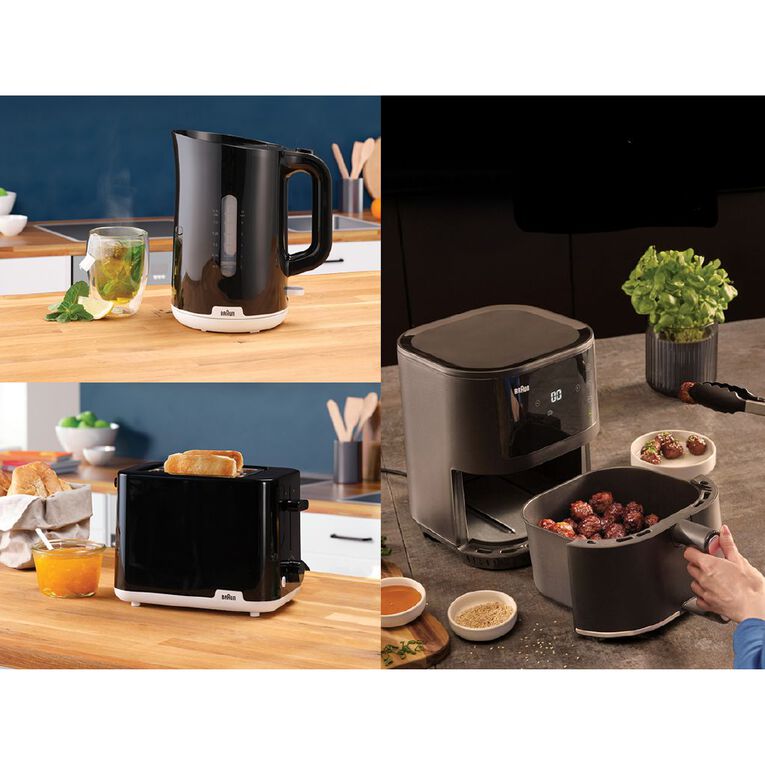 Braun Kitchen Kickstarter Value Pack with 1.7L Kettle, 2 Slice Toaster & Air Fryer, , hi-res