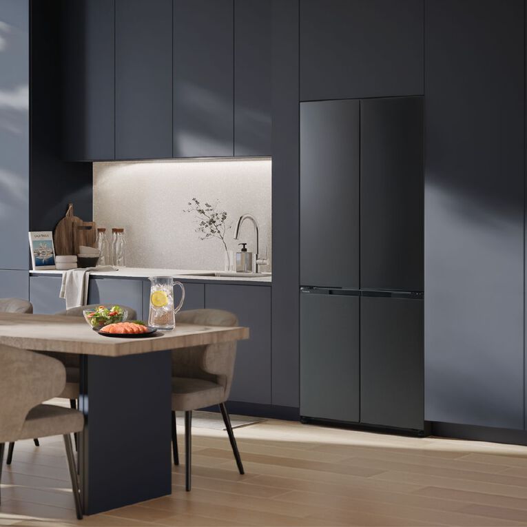 Panasonic 482L Flush Fit Quad Door Fridge Freezer - Black, , hi-res