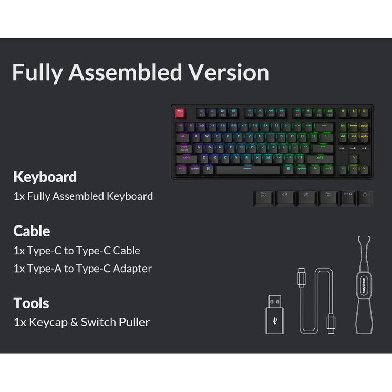 Keychron C3 Pro 8K QMK Wired Custom Mechanical Keyboard, RGB Backlight (Hot-Swappable) - Banana Super Switch, , hi-res
