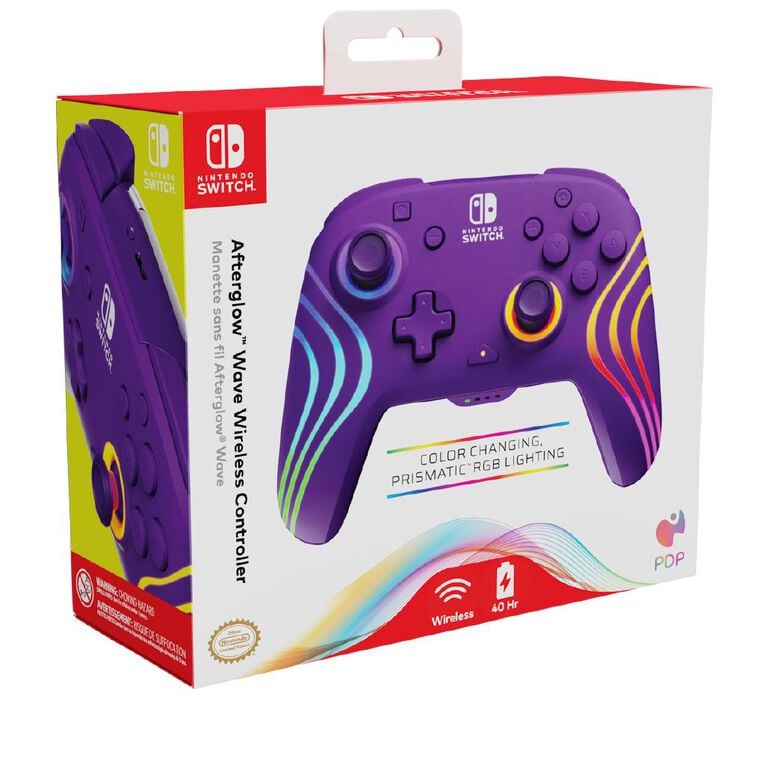 PDP Afterglow Wave Wireless Nintendo Switch Controller - Purple, , hi-res