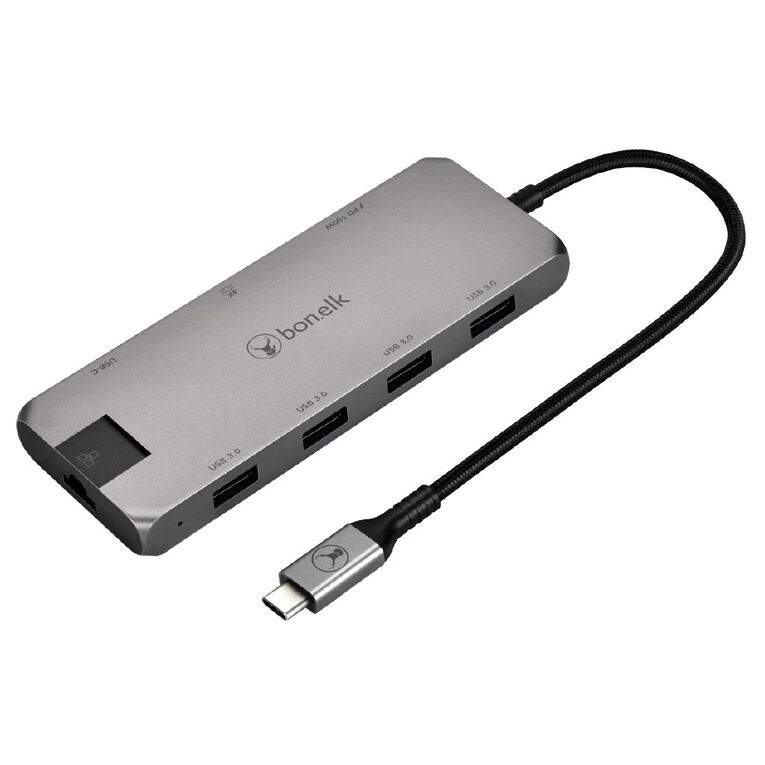 Bonelk Long-Life USB-C to 8 in 1 Multiport Hub - Space Grey, , hi-res