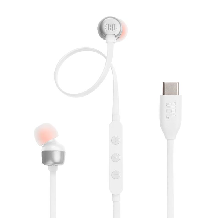 JBL Tune 310C USB-C Wired Hi-Res In-Ear Headphones - White, , hi-res