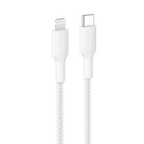 Belkin BoostCharge Pro USB-C Braided Cable with Lightning Connector 1m - White