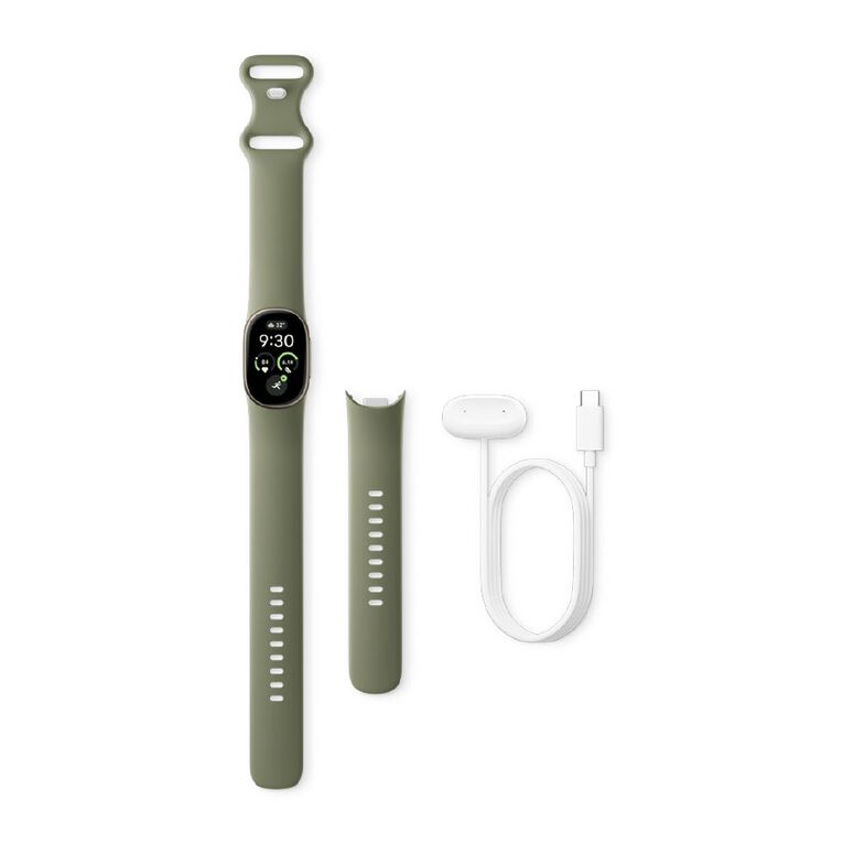 Google Fitbit Edge Satin Pyrite Aluminium Case / Olive Active Band, , hi-res