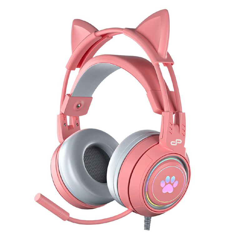PowerPlay Cat RGB Gaming Headset Pink Noel Leeming
