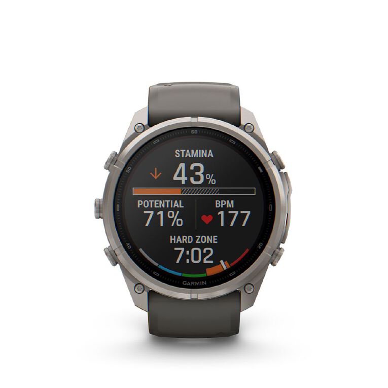 Garmin Fenix 9 Pro 51mm Solar - Titanium With Pebble Grey Silicone Band, , hi-res