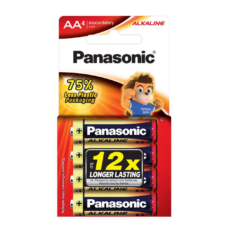 Panasonic AA Size Alkaline Batteries 4 Pack, , hi-res