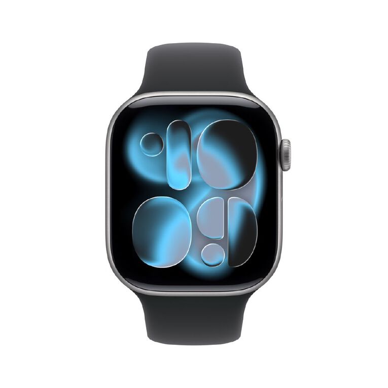 Apple Watch Series 11 GPS 46mm Space Grey Aluminium Case with Black Sport Band S/M, , hi-res