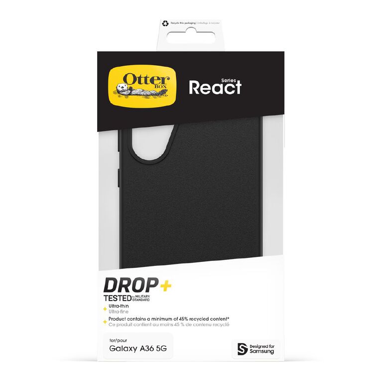 OtterBox React Case for Samsung Galaxy A36 - Black, , hi-res