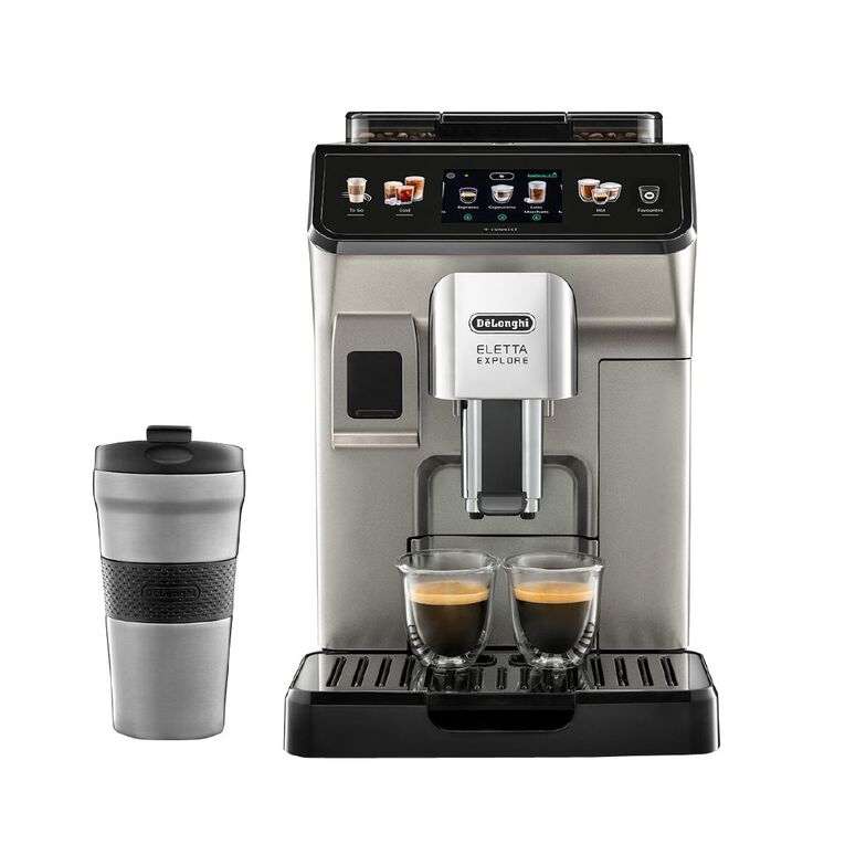 Delonghi Eletta Explore Connect Fully Automatic Coffee Machine Titanium, , hi-res