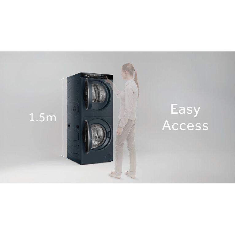 Haier 12kg & 9kg 600 Series Laundry Centre Heat Pump Dryer - Black, , hi-res
