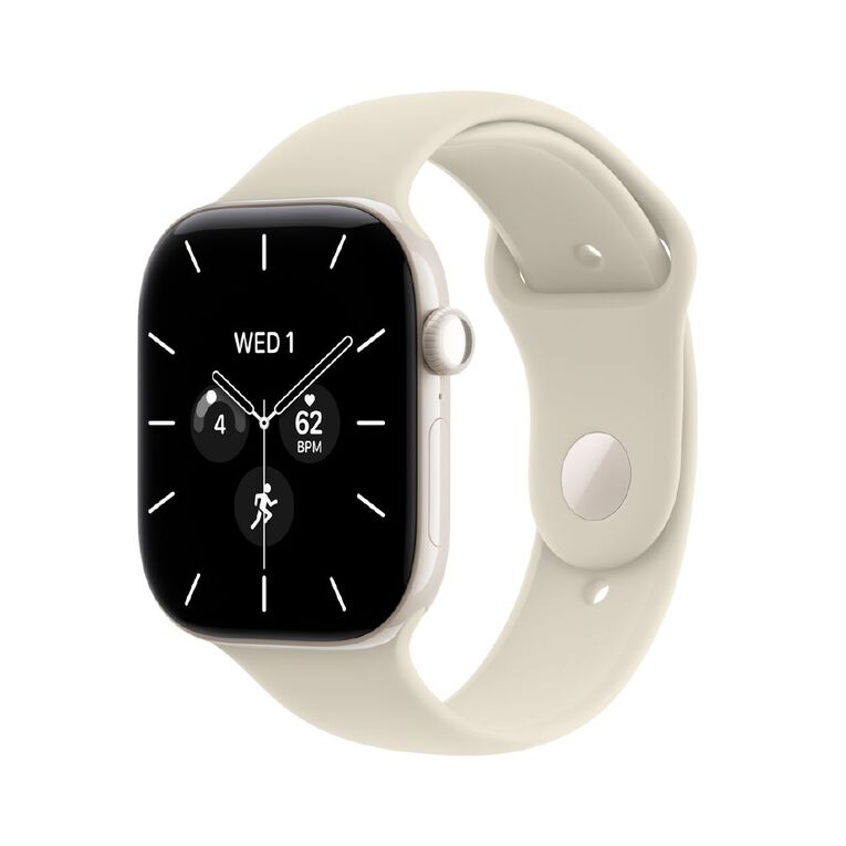 Apple Watch Series 12 Cellular 46mm Pearl White Ceramic Case with Sand Sport Band S/M, , hi-res