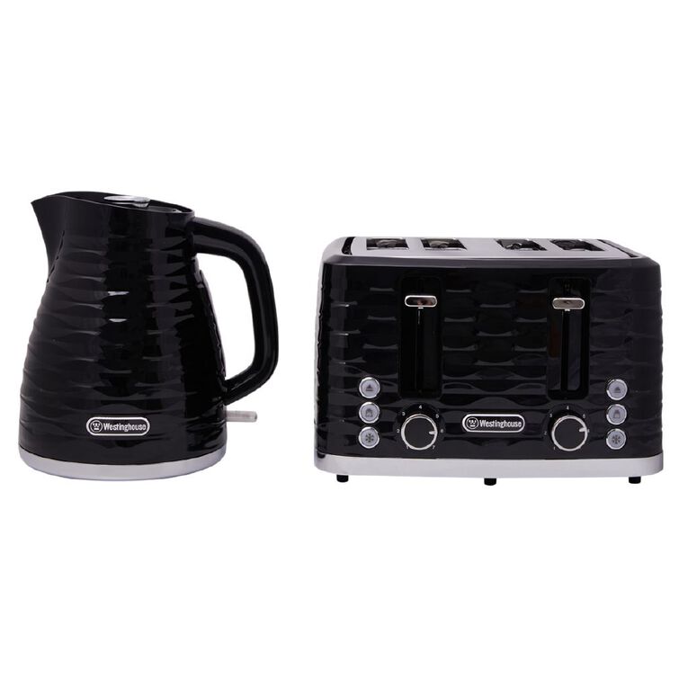 Westinghouse 1.7L Kettle and 4 Slice Toaster Pack Black, , hi-res