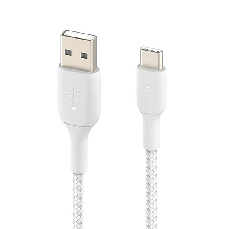 Belkin Braided USB-C Cable 2m - White, , hi-res