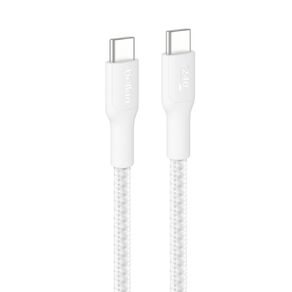 Belkin BoostCharge Pro USB-C to USB-C Braided PCR Cable 240W 2.0, 3m - White