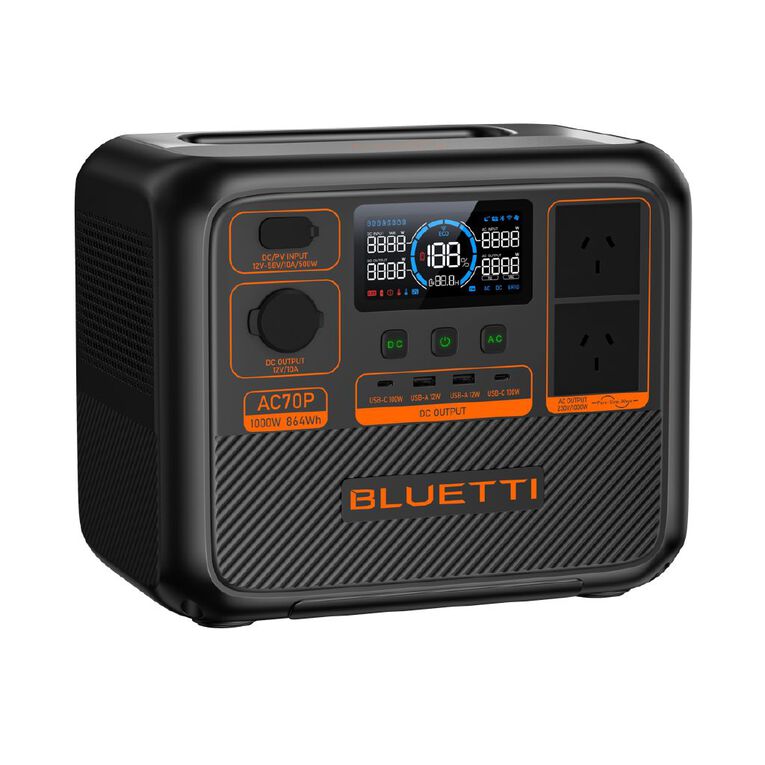 Bluetti AC70P Portable Power Station 1000W 864Wh, , hi-res
