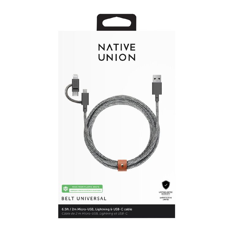 Native Union Belt Cable Universal 2m - Zebra, , hi-res
