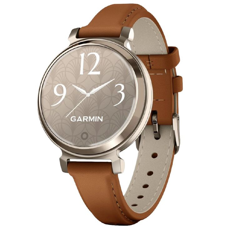 Garmin Lily 2 Classic Cream Gold/Tan Leather Band Noel Leeming