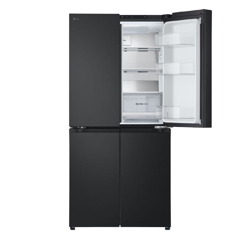 LG 530L Slim French Door Fridge Freezer Matte Black Finish Noel Leeming