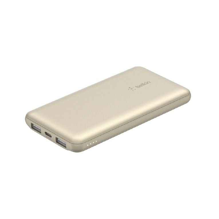 Belkin 10K USB-A and USB-C 15W Power Bank - Gold, , hi-res