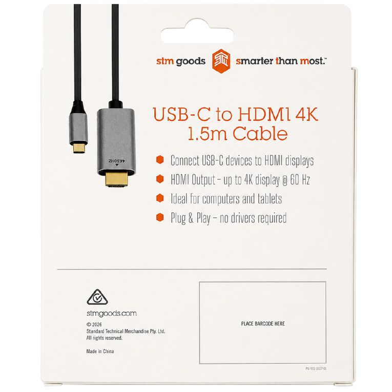STM USB-C to 4K HDMI Cable, 1.5m, , hi-res