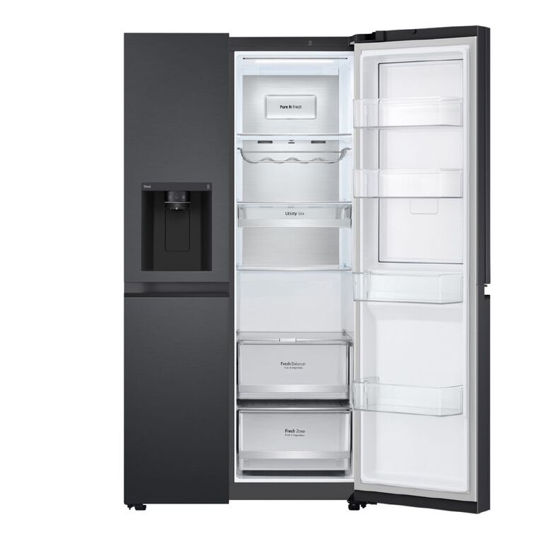 LG 635L Side By Side Fridge with Door-In-Door & Craft Ice Maker - Matte Black, , hi-res