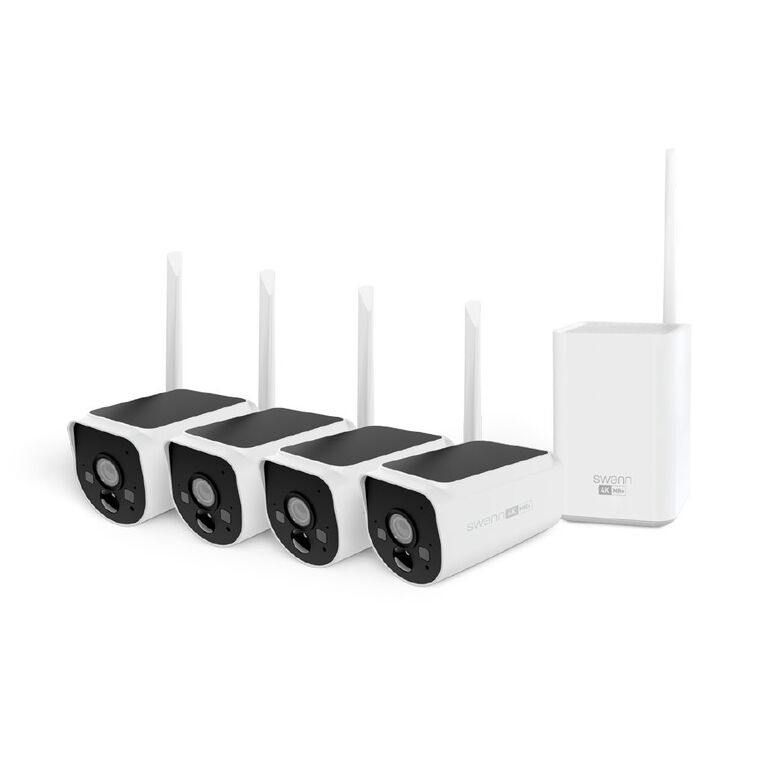 Swann MaxRanger4K Solar Wireless Security System (Base Station / 64GB / 4x MaxRanger4K v2 IP Cameras), , hi-res