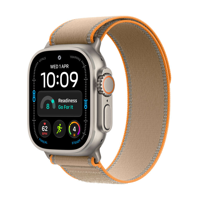 Apple Watch Ultra 4 Cellular 49mm Natural Titanium Case with Sand Trail Loop M/L, , hi-res