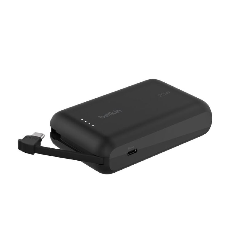 Belkin BoostCharge Power Bank 10K with Integrated Cable - Black, , hi-res