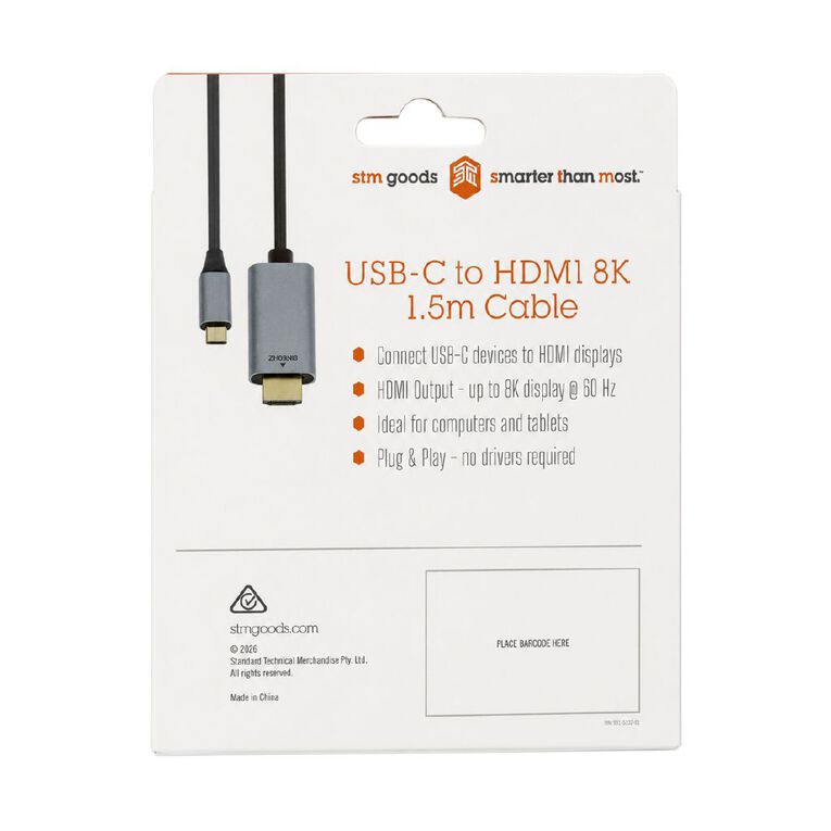 STM USB-C to 8K HDMI Cable, 1.5m, , hi-res