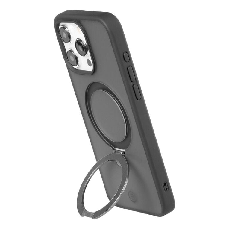 3SIXT Neo Stand iPhone 15 Pro Max MagSafe Recycled Case- Black, , hi-res