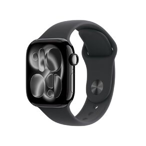 Apple Watch Series 11 GPS 42mm Jet Black Aluminium Case with Black Sport Band S/M