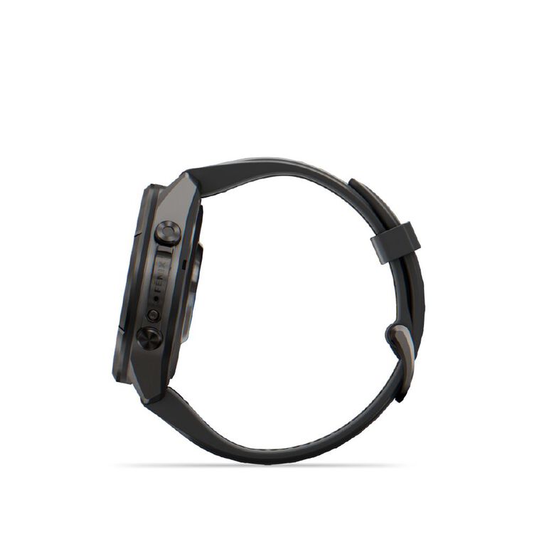 Garmin Fenix 9 Pro 43mm AMOLED - Carbon Grey DLC Titanium With Black/Pebble Grey Silicone Band, , hi-res