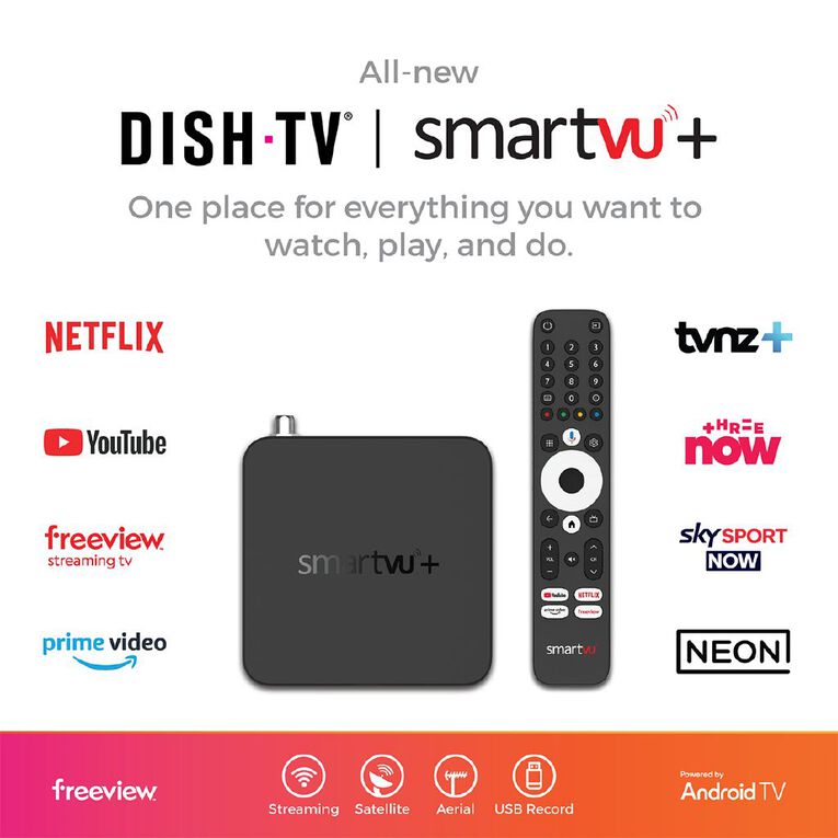 DishTV SmartVU+ A7080 Satellite & Terrestrial Freeview Receiver with Streaming, , hi-res