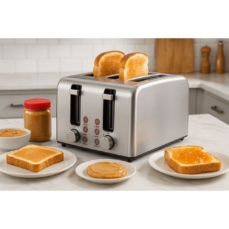 Sheffield 4 Slice Stainless Steel Toaster, , hi-res