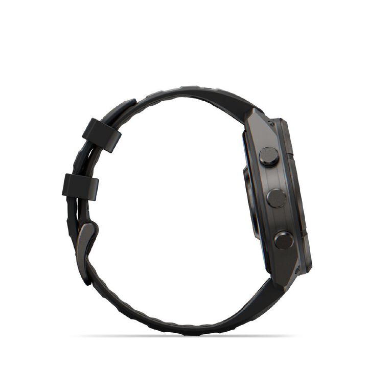 Garmin Fenix 9 Pro 47mm AMOLED - Carbon Grey DLC Titanium With Black/Pebble Grey Silicone Band, , hi-res