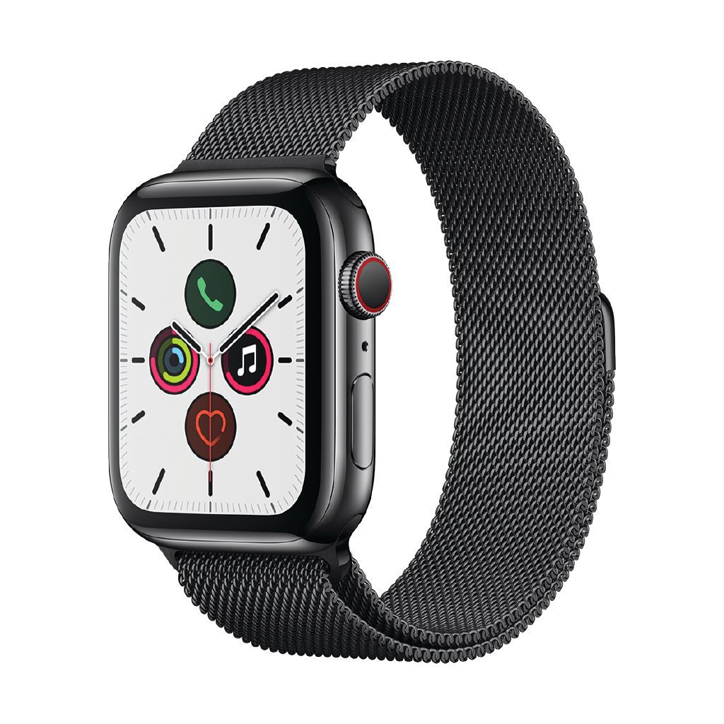 Apple Watch S5 GPS+LTE,44mm Space Black Stainless Steel Case w Space Black  Milanese Loop - Noel Leeming