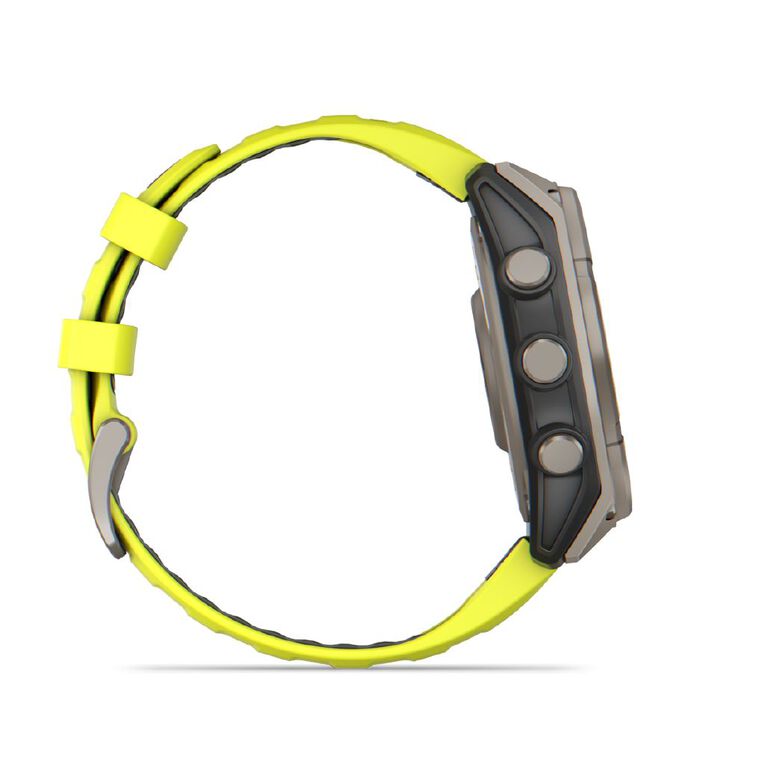 Garmin Fenix 8 47mm Sapphire Solar - Bare Titanium with Amp Yellow Graphite Band, , hi-res