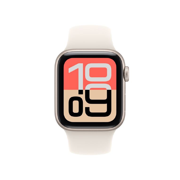 Apple Watch SE 3 Cellular 40mm Starlight Aluminium Case with Starlight Sport Band M/L, , hi-res