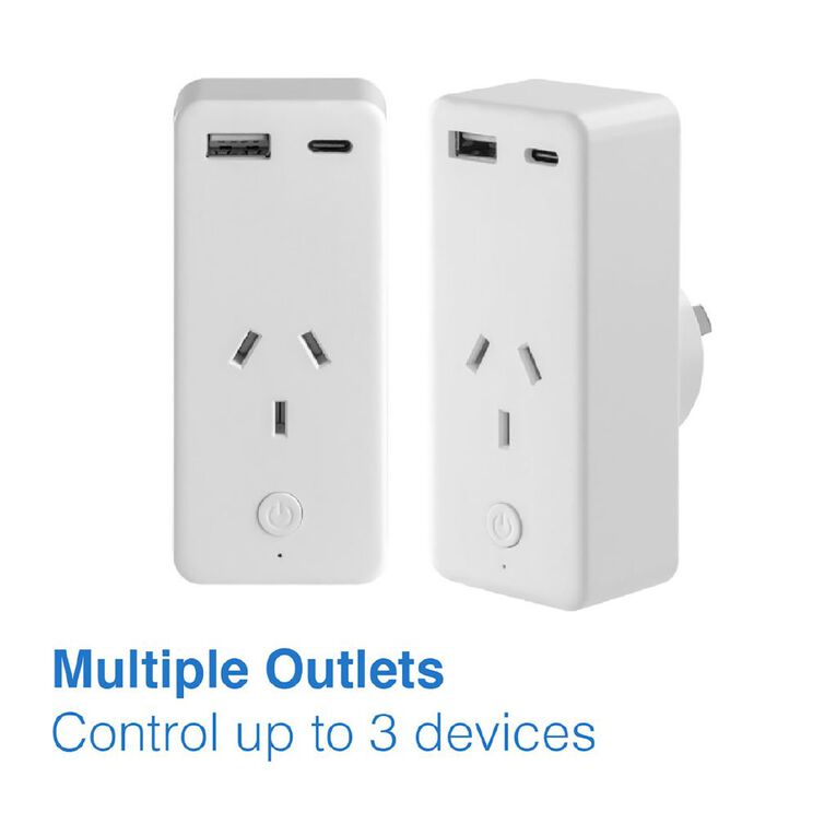 Laser Smart Wi-Fi Plug With USB-A & USB-C, , hi-res