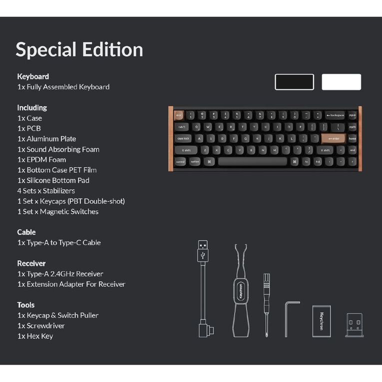 Keychron K6 HE Wireless Magnetic Switch Special Edition Keyboard - Black, , hi-res