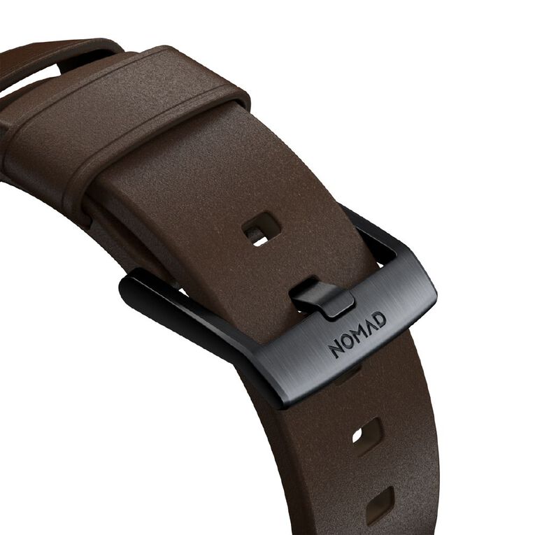 Nomad Modern Band for Apple Watch (42 / 44-46 / 49mm / ULTRA) - Rustic Brown Horween / Black Hardware, , hi-res