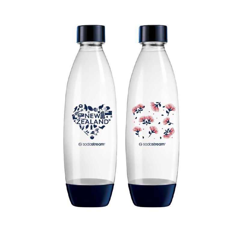 Sodastream Dishwasher Safe - 1L Black Fuse Bottle Twin Pack Kiwiana, , hi-res