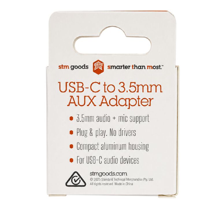 STM USB-C (Male) to 3.5mm (Female) Audio Cable - Black, , hi-res