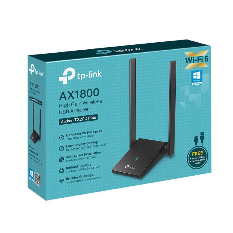 TP-Link Archer TX20U Plus | AX1800 Dual Antennas High Gain Wireless USB Adapter, , hi-res
