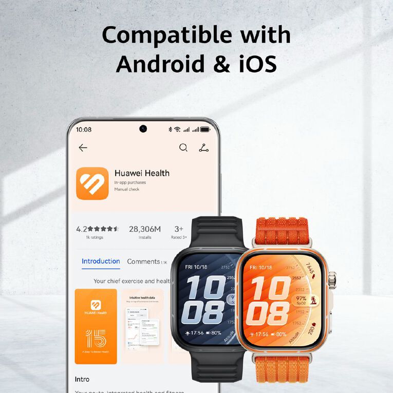 Huawei Watch Fit 5 Pro - Orange Grey Aluminium, , hi-res