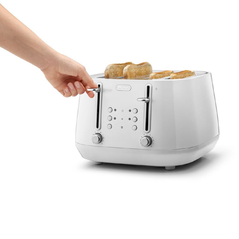 Delonghi Eclettica 4 Slice Toaster White, , hi-res